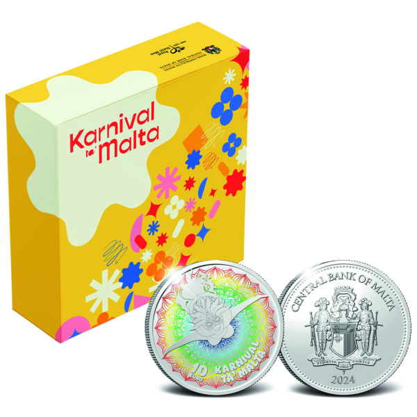 Malta, 10 Euro Malta-Karneval, 2024, Silber, PP, mit Farbapplikation - Kassette