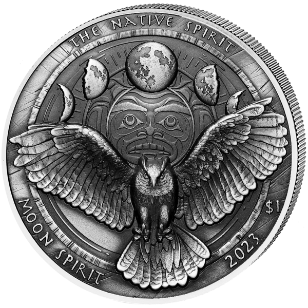 1 Dollar Moon Spirit Ultra High Relief - Münze Vorderseite