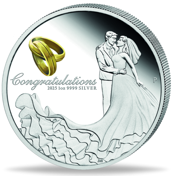 Australien, 1 Dollar Glückwunsch zur Hochzeit - Münze Vorderseite