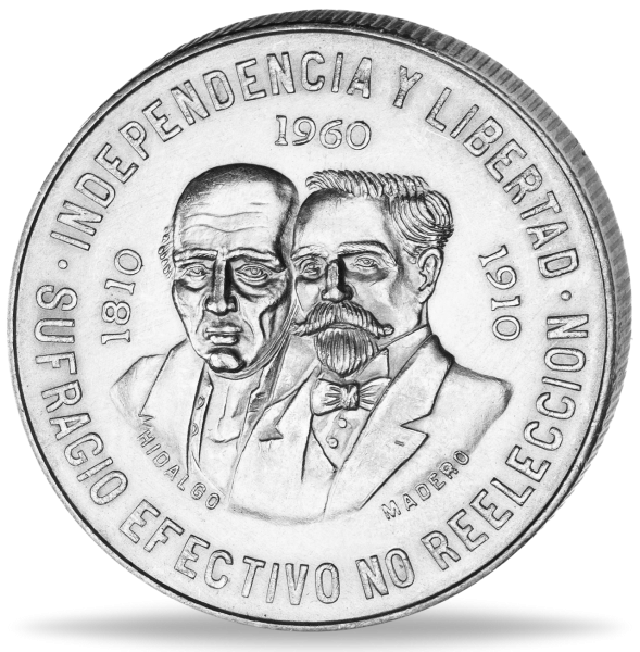 Hidalgo und Madero - Münze Vorderseite