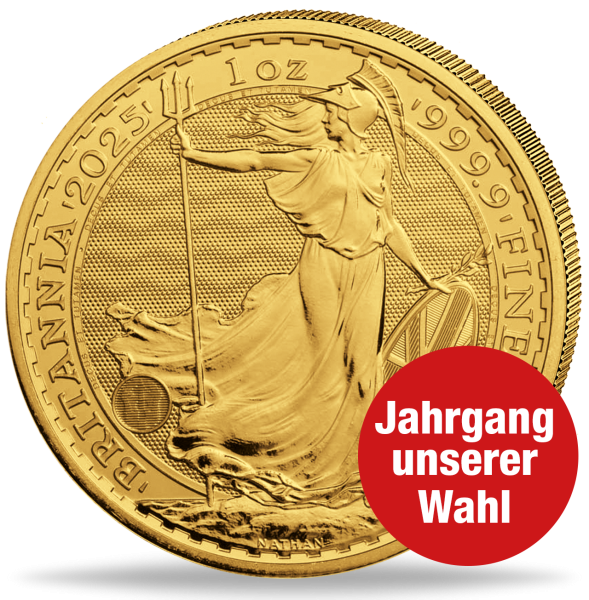 100 Pfund Britannia, J.u. Wahl, 1 Unze Au, Gold - Münze Vorderseite
