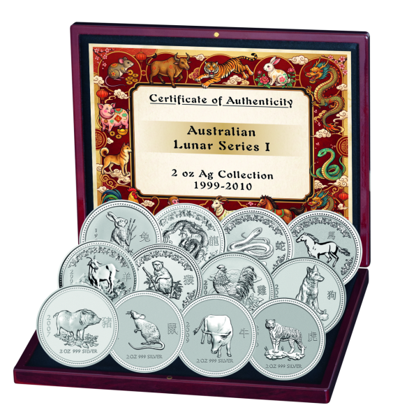 12 x 2 Dollar Lunar 1999-2010 - Satzbild