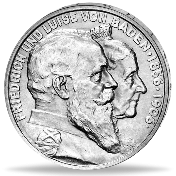 5 Mark Goldene Hochzeit Friedrich I. und Luise - Vorderseite Münze