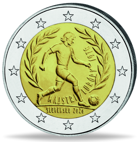 Slowakei, 2 Euro Fußball-Europameister 1976, 2026, bfr. - Münze Vorderseite