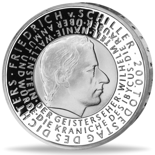 10 Euro Friedrich von Schiller - Vorderseite Münze