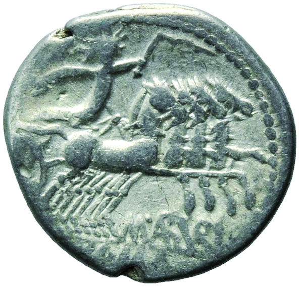 Denar Aburius Geminus - Römische Republik - Münze Vorderseite