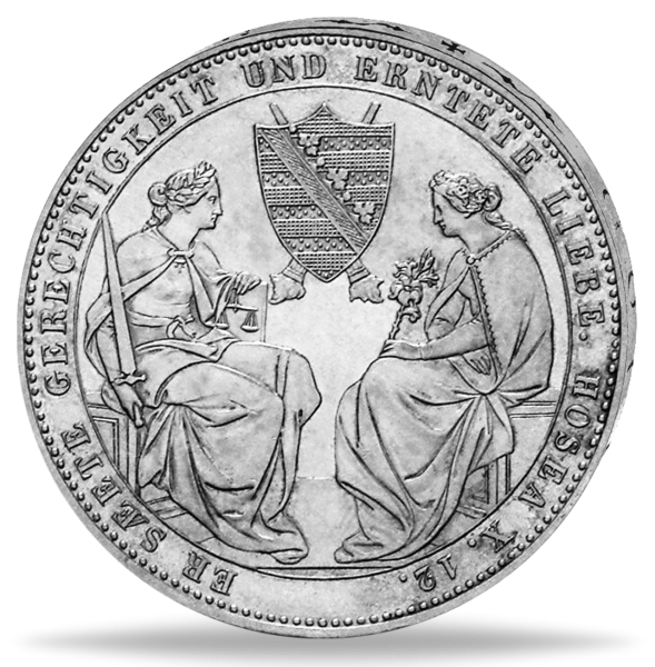 Doppeltaler 1854 (Thun 331), König Friedrich August II - Münze Rückseite