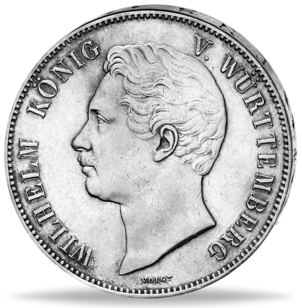Königreich Württemberg, Wilhelm I Hochzeits-Doppeltaler 1846 - Münze Vorderseite