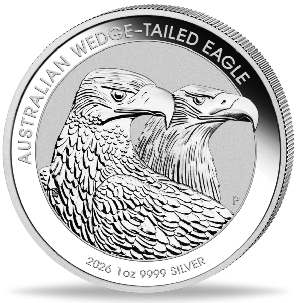 Australien 1 Dollar Keilschwanzadler 1 Unze Silber 2026 - Münze Vorderseite