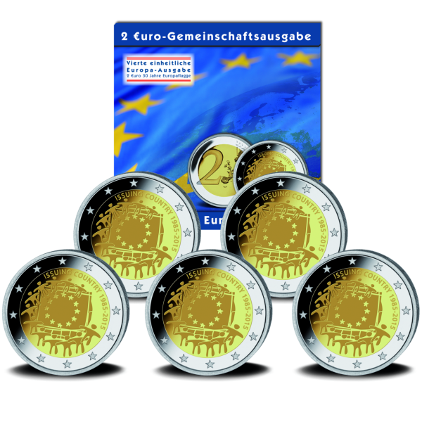 2 Euro Euopaflagge - Satzbild mit Album