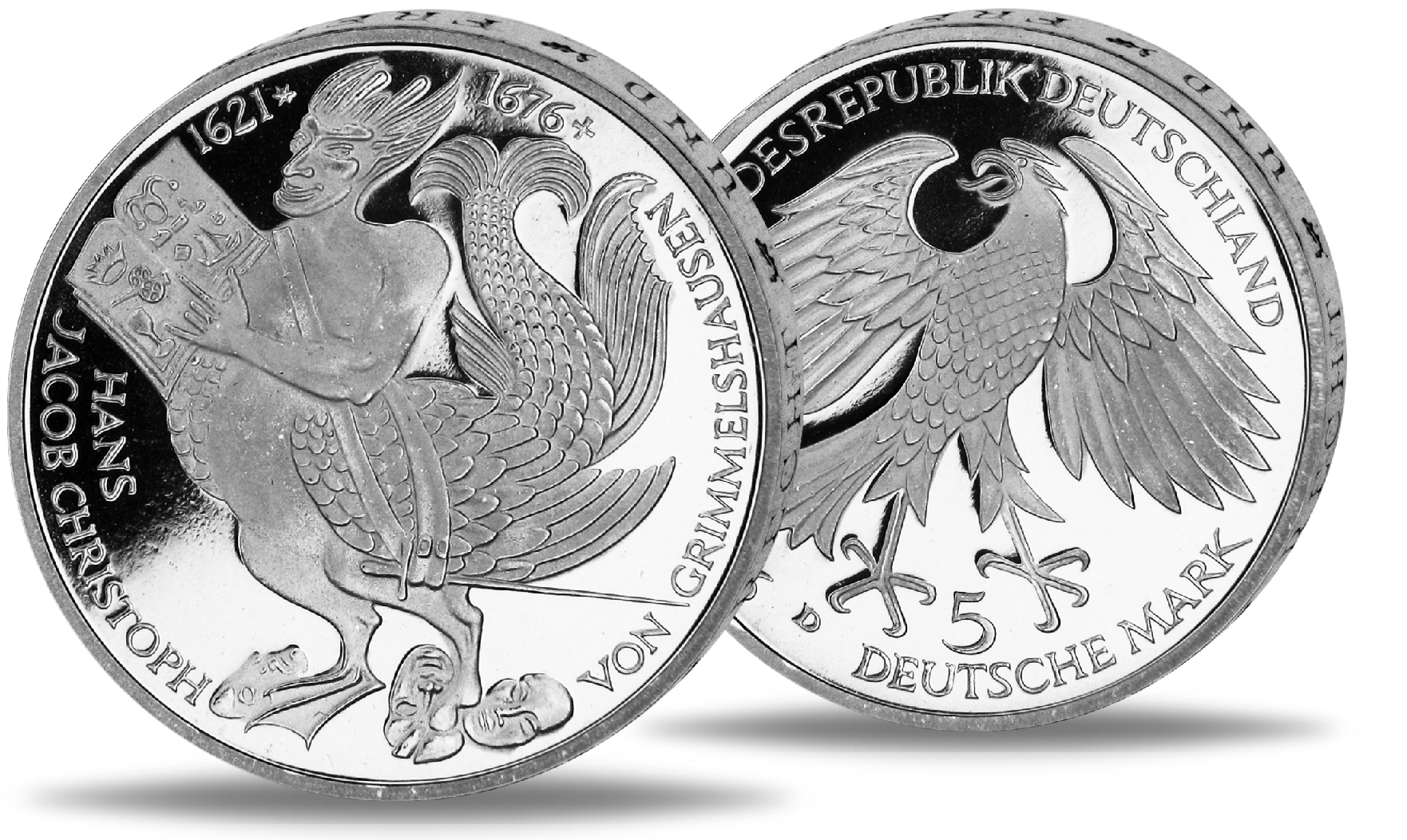5 Deutsche Münze Hans Jacob Christoph von Grimmelshausen - Silber