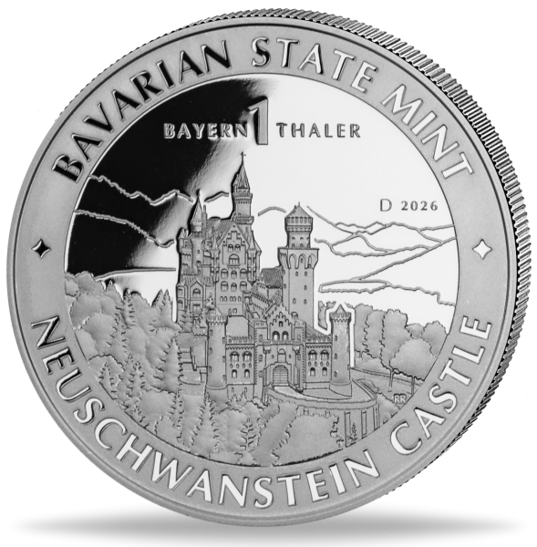 1 Bayern-Thaler, Erstabschlag, 1 Unze Silber 2026 - Münze Vorderseite