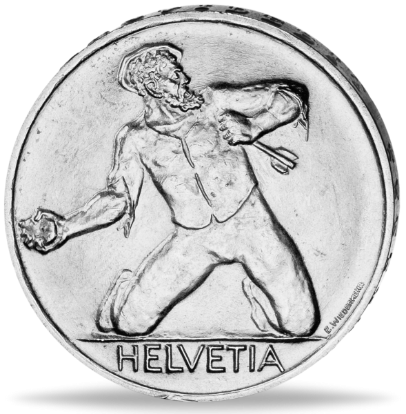 Schweiz, 5 Schweizer Franken 1944, St. Jacob - Silber - Münze Vorderseite