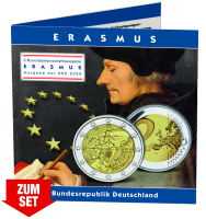 5x 2 Euro Erasmus-Programm - Deutschland alle 5 Prägestätten im exklusiven Emporium-Sammelalbum