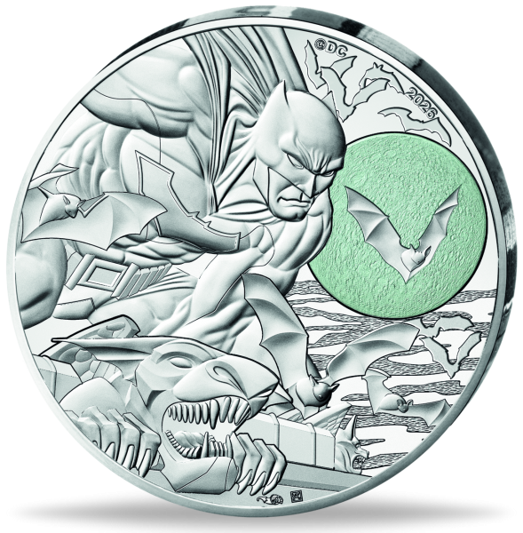 Frankreich, 10 Euro BATMAN und Catwoman, 2026, Silber - Münze Vorderseite (hell)