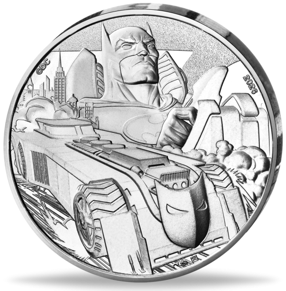 Frankreich, 10 Euro BATMANs Batmobil, 2026, Silber - Münze Vorderseite