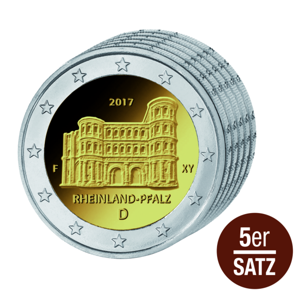 5x 2 Euro-Satz „Porta Nigra Trier“ - Stempelglanz - Satzbild