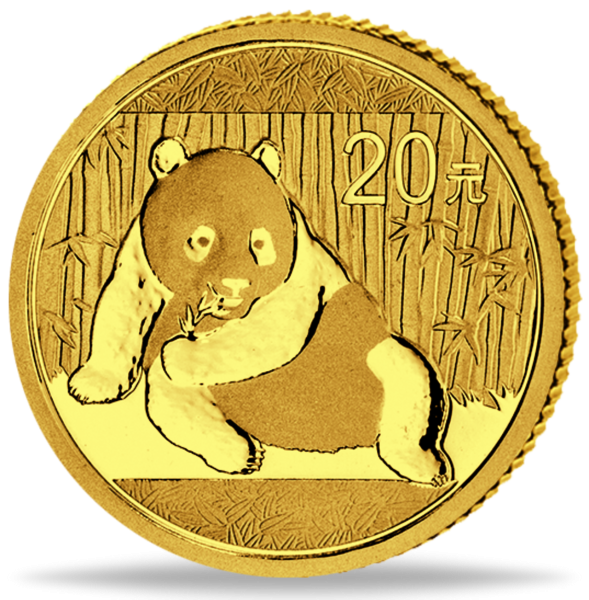20 Yuan Panda 1/20 Unze Gold 2015 - Münze Vorderseite