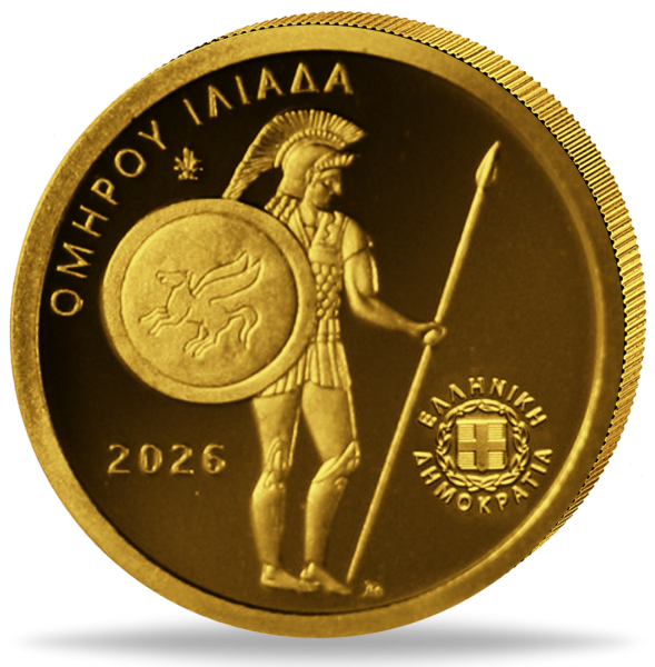 100 Euro Homers Ilias, Zorn des Achilleus, 2026, Gold, PP - Münze Vorderseite