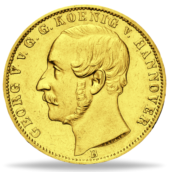 Königreich Hannover, Vereinskrone 1866 B, König Georg V. - Münze Vorderseite