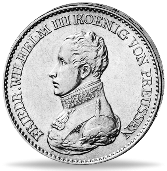Taler Friedrich Wilhelm III. - Vorderseite historische Silbermünze