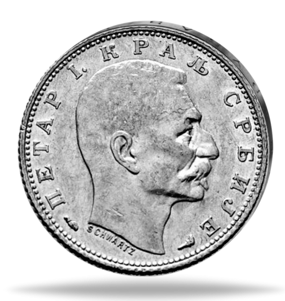 1 Dinara König Peter I. - Münze Vorderseite