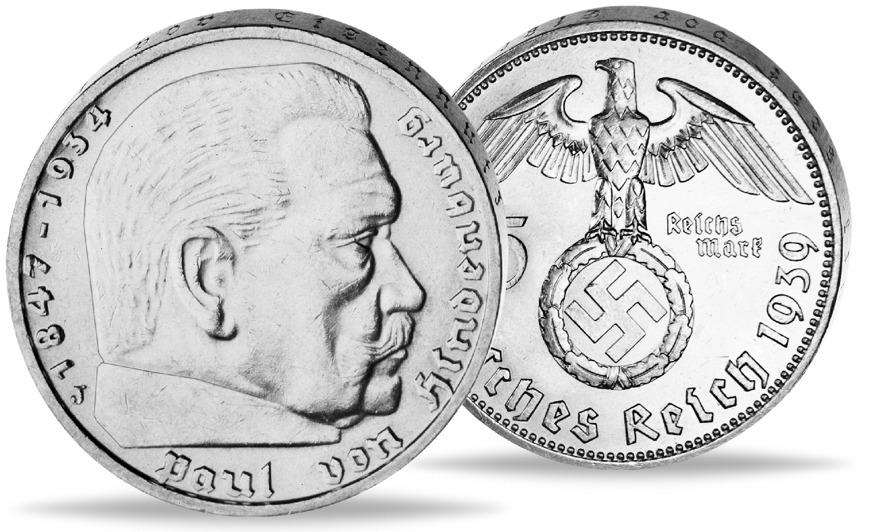 5 Reichsmark „Paul von Hindenburg Hakenkreuz“ (Jaeger 367) Alle historischen deutschen