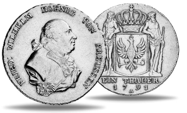 Taler Friedrich Wilhelm II 1790-97 - Münze Vorderseite / Taler Friedrich Wilhelm II 1790-97 - Münze Rückseite