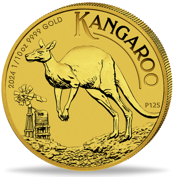 Australien 10 Dollar Känguru 1/10 Unze Gold 2024 - Münze Vorderseite