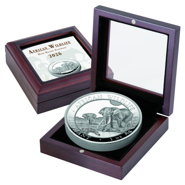 Somalia, 100 Schilling Elefant 2026, African Wildlife, HR - Münze in Etui