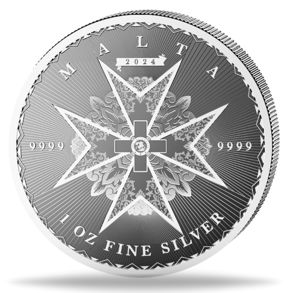 5 Euro Malteserkreuz 1 Unze Silber 2024 - Münze Vorderseite