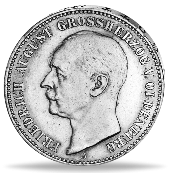 Oldenburg, 5 Mark „Friedrich August“ 1900 - Silber - Münze Vorderseite
