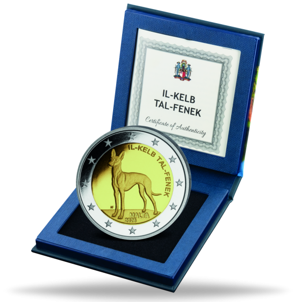Malta, 2 Euro Pharaonenhund, 2026, PP, im Etui mit Zerti - Münze im Etui
