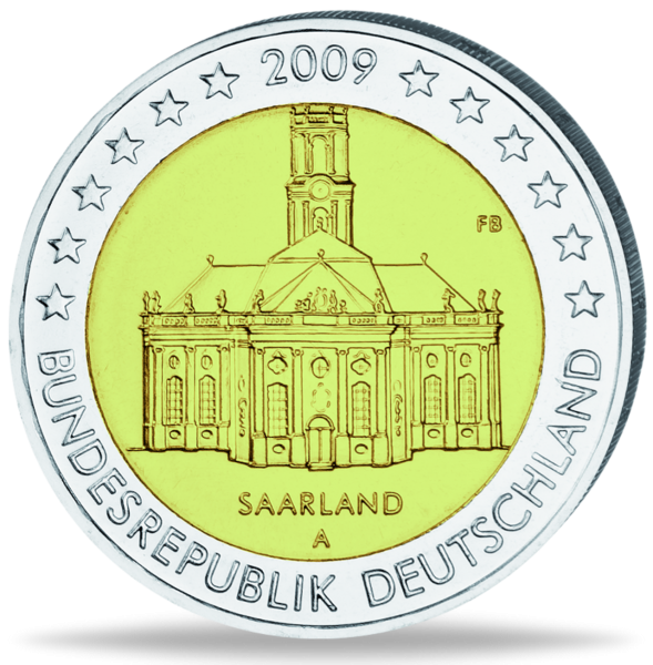 2 Euro Ludwigskirche - Vorderseite Münze