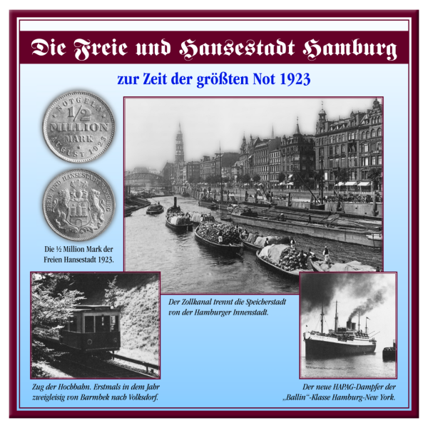 Freie und Hansestadt Hamburg, Notgeld-Satz 1923 (4 Mz.) - Notgeld