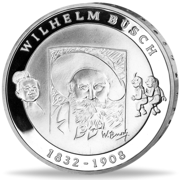10 Euro Wilhelm Busch - Münez Vorderseite