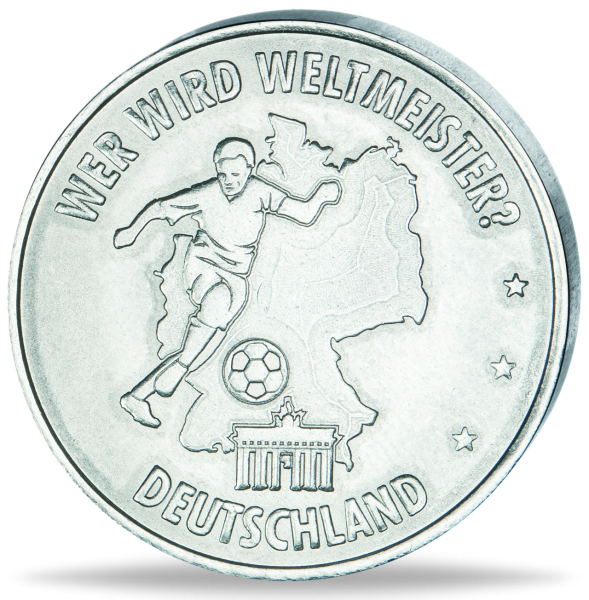 FIFA-Medaille Stürmer in Farbe - Münze Vorderseite