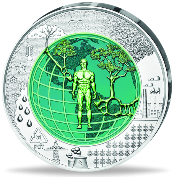 25 Euro „Anthropozän“ (Niob) - Münze Vorderseite