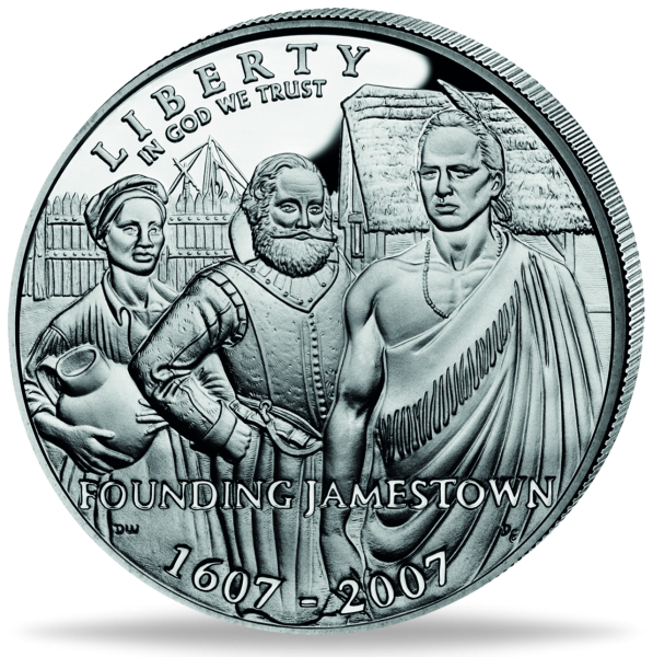 USA, 1 Dollar 2007, 400 Jahre Jamestown - Silber - Münze Vorderseite