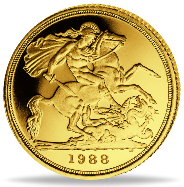 2 Pfund Sovereign Elizabeth Krone Vorderseite Münze
