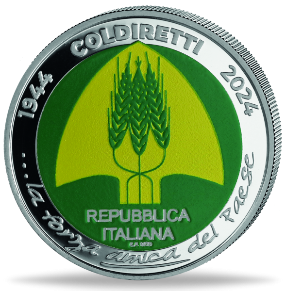 4 Euro Coldiretti, 2024, PP, Farbappli. - Münze Vorderseite