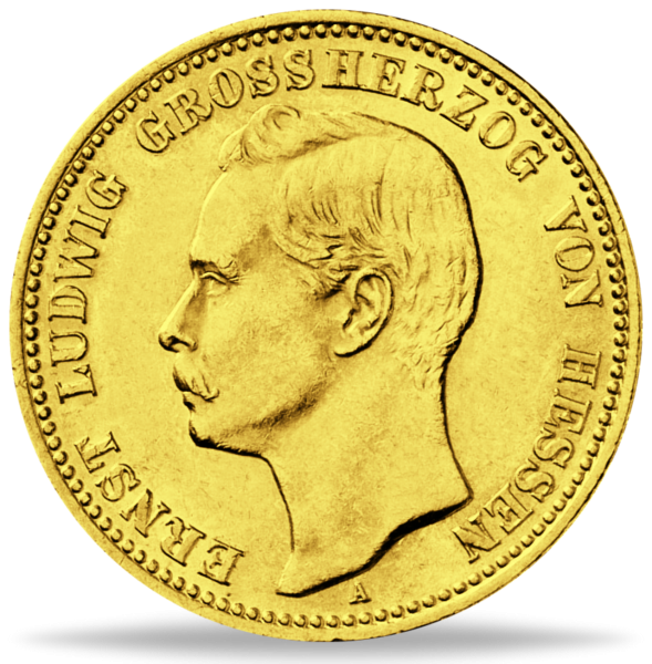 Hessen, 20 Mark Ernst Ludwig Jäger 226 – 1906 Gold - Münze Vorderseite