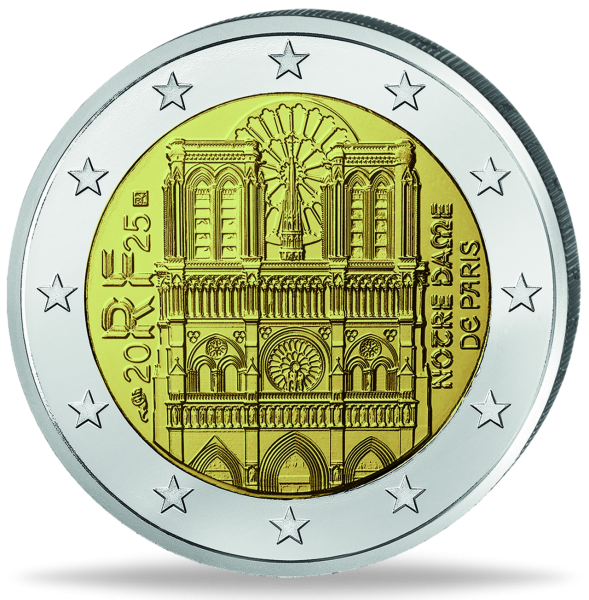 Frankreich, 2 Euro Notre Dame, 2025, bfr. - Münze Vorderseite