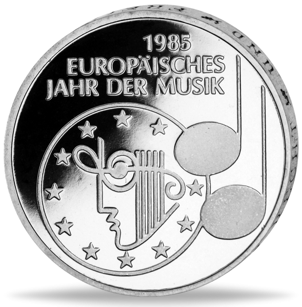 5 DM 1985 Jahr der Musik - Vorderseite deutsche BRD Münze