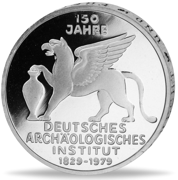5 Deutsche Mark Archäologisches Institut - Vorderseite BRD Silbermünze