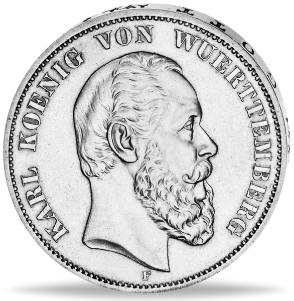 5 Mark Würtembeg - Münze Vorderseite