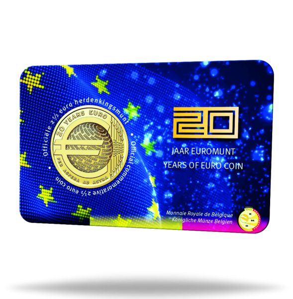 2,5 Euro 20 Jahre Euro in Coincards  flämischer Sprache - Vorderseite