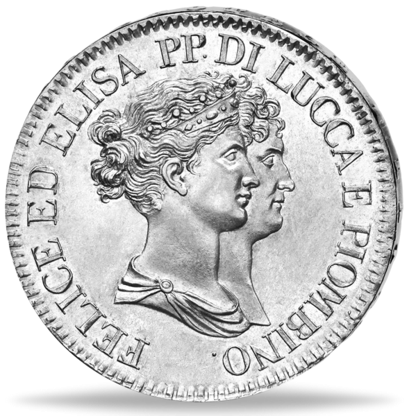 5 Franchi Italien / Lucca Felix & Elisa Bonaparte - Münze Vorderseite