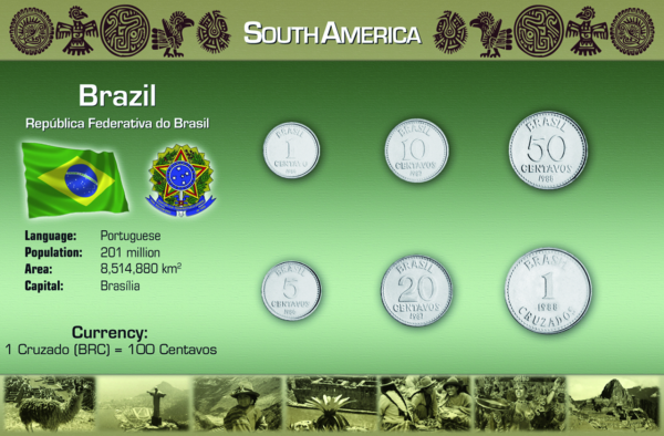 1,91 Reais-Kursmünzensatz Brasilien - Sammelmappe