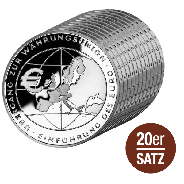 Deutschland, 20x 10 Euro Gedenkmünzen Silber